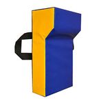 Implay® Rugby - Professional Grade Tackle Wedge Hit Shield Pad - Heavy Duty PVC/High Density Foam - Blue & Yellow - 60cm x 35cm x 12.5cm (NO NAME)