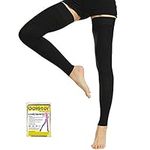 Beister Medical Thigh High Footless Compression Stockings with Silicone Band for Women & Men, Firm 20-30 mmHg Graduated Support for Varicose Veins, Edema, Flight （A Pair）