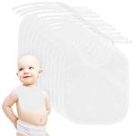 ALAHUGYEF Baby White Bibs for Painting Bibs, 12 Pcs Waterproof Cotton Baby Bibs for Boys Girls, Baby Dribble Bibs Drool Bibs, Burping Bibs for Feeding Teething, Baby Shower Party Gifts