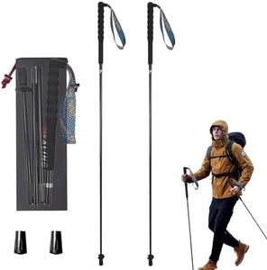 OKHEALING Bâtons de Trekking pliants ultralégers en Fibre de Carbone Lot de 2 - avec Sac de Rangement Pratique pour des randonnées inoubliables (120 cm)
