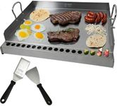 Griddle for Gas Grill,Flat Top Griddle Plate Insert for Outdoor Grill,Large stainless Steel Griddle Cooking Skillet Plate Teppanyaki 24''x16" Griddle for Gas Grill/Charcoal/Stove,Camping,Hibachi