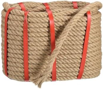 uxcell Natural Jute Rope, 1/2 in x 100 Ft Thick Twisted Manila Rope Multipurpose for Tug of War, Hammock, Climbing, Boating, Hanging