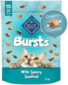 Blue Buffalo Bursts Crunchy & Creamy Cat Treats, Great for Training, Savory Seafood, 5-oz. Bag
