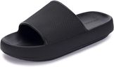 BRONAX Pillow Slippers for Women and Men | House Slides Shower Sandals | Cushioned Thick Sole 44-45 Black
