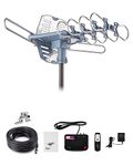 Yeceny Outdoor TV Antenna,Digital Amplified HDTV Antenna & 60 ft RG6 Coax Cable,150 Miles Long Range Wireless Remote 360 Degree Rotation Support 4K 1080P 2 TVs