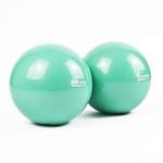 Komodo Weighted Toning Balls - Soft Pilates Yoga Training Pair (Green, 2 x 0.5kg = 1kg)