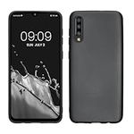 kwmobile Case Compatible with Samsung Galaxy A50 Case - Soft Slim Metallic TPU Silicone Cover - Metallic Grey