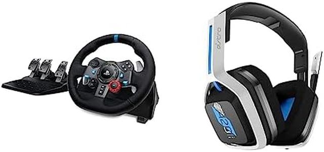 Logitech G29 Driving Force Racing Wheel + Floor Pedals + Astro A20 Gaming Headset Bundle - PS5/PS4/PC