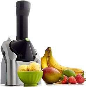 Yonanas 902 Classic Original Healthy Dessert Fruit Soft Serve Maker Creates Fast Easy Delicious Dairy Free Vegan Alternatives To Ice Cream Frozen Yogurt Sorbet Includes Recipe Book BPA Free, Silver