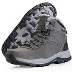 CC-Los Women's Winter Snow Boots Cozy Fur-Lined Water-Resistant Non-Slip Comfort Grey Size 5-5.5