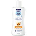 Chicco Baby Moments Gentle Bodywash & Shampoo with Oats Extracts & Apricot, 200ml |Head-to-Toe|No Tears Formula|Moisturized Skin & Hair|Dermatologically Tested | Parabens & Phenoxyethanol Free