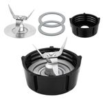 Blender Replacement Parts for Oster, Blender Ice Blade with Jar Base Cap and 2 Rubber O Ring Seal Gasket Compatible with Oster Osterizer Blenders Accessories