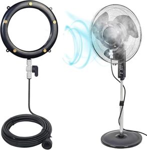 Tesmotor Fan Misting Kit, Fan Misters for Cooling Outdoor, Misters for Outside Fans - 19.6FT Misting Line + 5 Brass Nozzles with Water Control Valve, Suitable for Most Outdoor Fan (Fan Not Included)