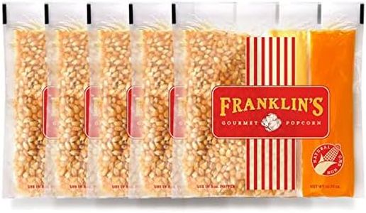 Franklin’s Gourmet Popcorn All-In-One Popcorn Packs for Popcorn Machine - 8oz Pack of 10 - Made in USA - Packs of Corn Kernels with Buttery Salt & Oil