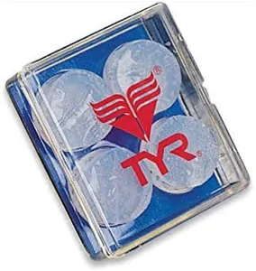 TYR Soft Silicone Ear Plugs for Swimming - Kids - Reusable, Moldable Swim Ear Plugs for Swimmers of All Levels - Includes Carry Case - 12 Pack, Clear