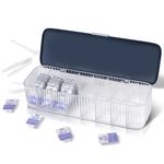 VORDRASSIL P-80 Daily Contact Lens Organizer with a Remover & a Tweezer, Disposable Contact Lens Dispenser, Clear Plastic Box for All Brands Daily Lens (Blue).