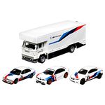 Hot Wheels Premium Collect Display Sets with 3 1:64 Scale Die-Cast Cars & 1 Team Transport Vehicle, Collectors’ Favorites, 2 Sets in the Assortment for Collectors of All Ages