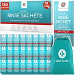 Medi Grade Saline Nasal Rinse Salt Sachets for Nasal Irrigation, 130 Sachets x 4.5g - All Natural, Isotonic, pH Balanced Nose Cleaner Nasal Wash Sachets for Clear Nasal Passages and Improved Breathing