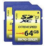 INLAND 64GB Class 10 SDXC Flash Memory Card Full Size SD Chip USH-I U1 Trail Camera by Micro Center (2 Pack)