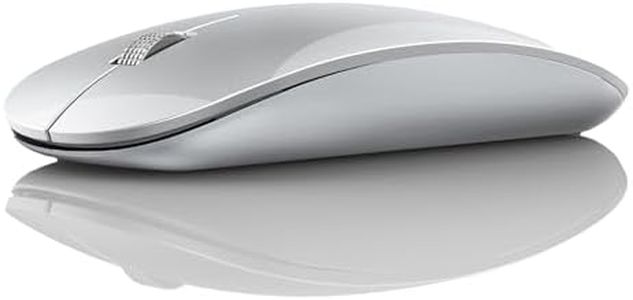Offbeat - Atom Dual Bluetooth 5.1+5.1 & 2.4Ghz Wireless, Type-C Rechargeable Silent Click Mouse, Triple Device connectivity Windows, Mac, iOS, Android (Silver)
