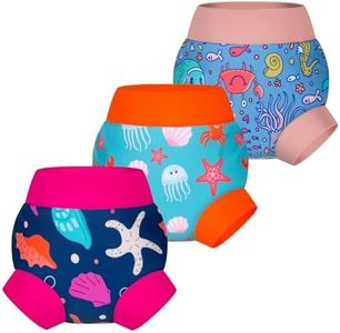 BIG ELEPHANT Reusable Baby Swim Diapers - 3 Pack for Boys – Adjustable, Easy to Wash, Soft & Waterproof, 5T