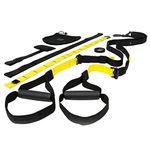 DE JURE FITNESS Professional All in one Suspension Trainer, Full Body Weight Resistance System Lightweight & Portable Build Muscle, Burn Fat, Improve Cardio for Men and Women (Eco 1)