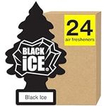 LITTLE TREES Air Fresheners Car Air Freshener. Hanging Tree Provides Long Lasting Scent for Auto or Home. Black Ice, 24 Air Fresheners
