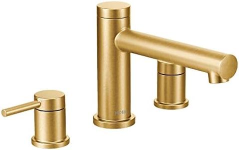 Moen T393BG Align 2-Handle Deck Mount Modern Roman Tub Faucet Trim Kit, Valve Required, Brushed Gold