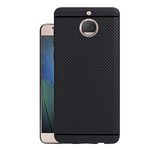 HELLO ZONE Dotted Design Soft Rubberised Back Case Cover for Moto G5s Plus - Black