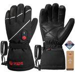 SAVIOR HEAT Heated Gloves for Men Women, Rechargeable Electric Heated 3M Thinsulate Waterproof Skiing and Snowboarding Gloves for Skiers (L)
