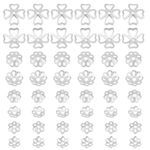 PH PandaHall 48pcs 925 Sterling Silver Bead Caps, 4 Styles Flower Bead End Caps Multi-Petal Spacer Beads Caps Filigree End Charm Caps Bails for DIY Earring Braceket Necklace Jewelry Making