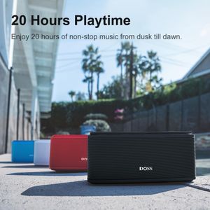 DOSS SoundBox Touch Bluetooth Speaker – 12W HD Bass, IPX5 Waterproof, 20H Playtime, Black