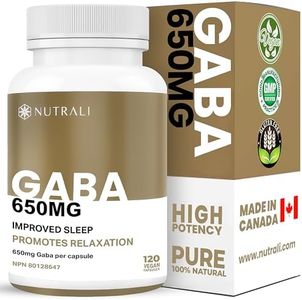 Natural Stress and Sleep Aid - GABA Supplement 650mg for Stress Relief, and Anxiety Relief, 120 Vegan Capsules, Stress Relief Supplements, for Improved Sleep Quality and Stress and Anxiety Reduction