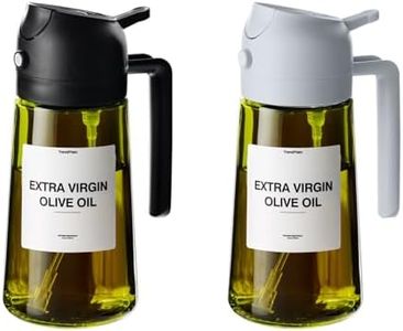 TrendPlain - Original 16oz/470ml Olive Oil Dispenser Bottle for Kitchen Gadgets and Air Fryer Accessories - Olive Oil Sprayer for Cooking w/Stickers - Black&Ash