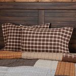 VHC Brands Rustic & Lodge Farmhouse Bedding-Rory Brown Pillow Case Set of 2, Standard Case-21x30, Grey