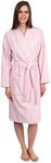 TowelSelections Womens Robe, Kimono Bathrobe for Women, 100% Cotton Knee Length Terry Cloth Robes for Women, Ice Pink, Small-Medium