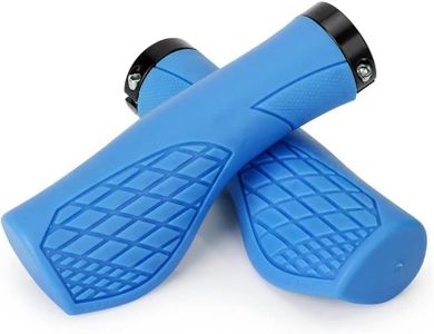 Bike Grips - Single Lock-on Bike Handle Grip | Non-Slip Comfort Mountain Ergonomic Bike Grips for Mountain Bike E-Bike Hybrid City Commuter Bikes (Blue)