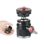 Mini Ball Head with 1/4" Hotshoe Mount Adapter 360 Degree Rotatable Aluminum Tripod Head for DSLR Cameras HTC Vive Tripods Monopods Camcorder Light Stand