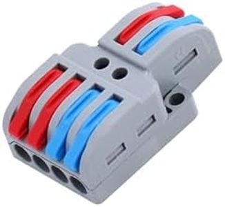 NineLeaf 10PCS Wire Connectors, 2 in 4 Out Lever Wire Connectors, Lever-Nuts Inline Splicing Connector, Push-in Quick Conductor Terminal, AWG 28-12