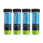 Nuun Sport + Caffeine: Electrolyte Drink Tablets, Box of 4 Tubes (40 servings), Fresh Lime, Electrolyte Hydration Supplement