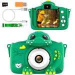 Kids Camera for Girls Boys Toddlers Childrens Age 3-8 Digital Selfie with 64GB Card for Son Daughter Grandson Granddaughter Christmas Birthday Gifts