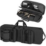 DSLEAF 36” Double Soft Rifle Case, Padded Rifle Backpack with Lockable Zippers and Pockets for Accessory, Tactical Rifle Bag Perfect for Shooting and Hunting