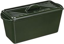 Navaris Bread Loaf Pan with Lid - Cast Iron Bread Baking Dish for Bulge Top or Flat Top Breads Meat Veg Meatloaf - Baking Tin 13.4"x5.3"x6.7" - Green