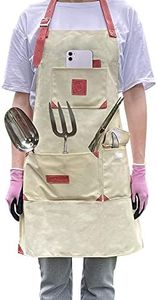 Berry&Bird Gardening Canvas Apron with Pockets Tool Aprons Adjustable Neck