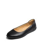 DREAM PAIRS Women’s Comfortable Ballet Shoes with Arch Support, Ladies' Dressy Work Flats, Round Toe Slip on Office Shoes ,Size 7,BLACK,SDFA2312W