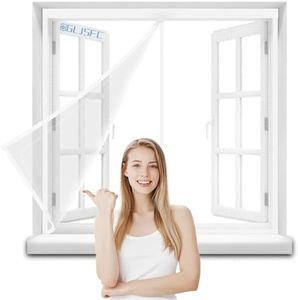 Window Net 80x130cm Washable Window Net Anti-Pollen Fabric for Air Fresh Fly Mesh Roll Protect Baby & Family from Insect Bug White