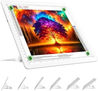 TOHETO Rechargeable A4 Light Board with Stand, Super Bright Magnetic Light Pad with Side Buttons, Wireless Light Box for Tracing and Drawing, Cordless LED Light Table for Diamond Painting, Sketching