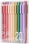 Kaco PURE Gel Pens 20 Color Ink Assorted 0.7 mm, Medium Point, Aesthetic Cute Stationery Pens for Journaling Pens (20 Assorted Ink - Version1)