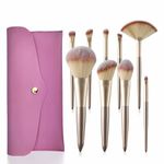 Ficus ONS TREASURE 9-Piece Professional Makeup Brush Set | Ultra-Soft Synthetic Bristles for Flawless Application | Elegant PU Leather Pouch | Ideal for Liquid & Powder Foundations | Versatile for All Makeup Types | Perfect for Beginners & Makeup Artists | Essential Brushes for Stunning Everyday Looks