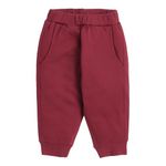 Hopscotch Unisex Cotton Solid Jogger in Maroon Color for Ages 18-24 Months (ZER-4596020)